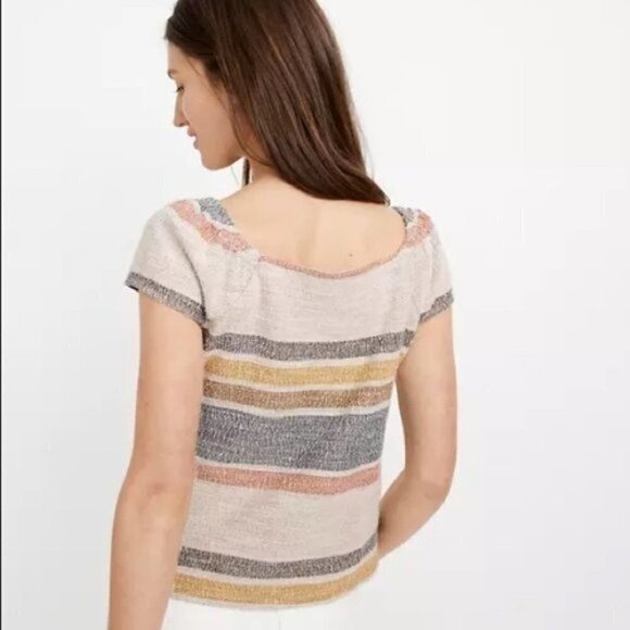 Madewell Button-Front Top in Stripe - Picture 7 of 7